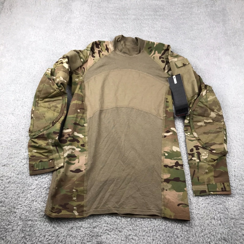 Massif Army Combat Shirt Mens S Camo FR Flame Reistant Mock Neck Long Sleeve NEW